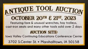 Missouri Valley Wrench Club Antique Tool Auction @ Iowa Valley Continuing Educations Conference Center