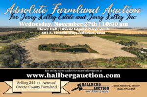 Absolute Farmland Auction for Jerry Kelley Estate and Jerry Kelley Inc. @ Clover Hall – Greene County Fairgrounds