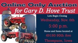 Online-Only Auction for Gary D. Hove Trust